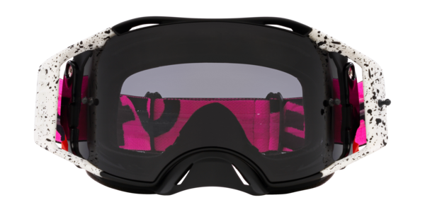 Oakley Airbrake MX Goggles Black Splatter Strap/Dark Grey Lenses