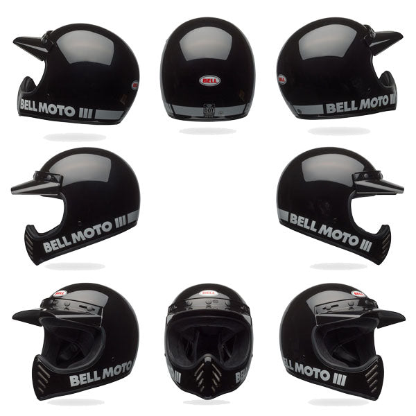 BELL Moto-3 Classic Helmet Gloss Black, Matte/Gloss Blackout