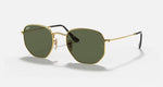 Ray-Ban Hexagonal Flat Lenses Polished Gold Frame G-15 Green Lens RB3548N 001 54