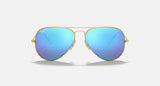 Ray-Ban Aviator Flash Lenses Matte Gold Frame/Blue Lens RB3025 112/4L 58