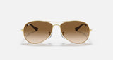 Ray-Ban Cockpit Polished Gold Frame/Light Brown Gradient Lens RB3362 001/51 59