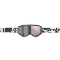 Scott Fury Goggle Dark Green/White Camo w/Silver Chrome Works Lens 51-2983