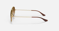 Ray-Ban Cockpit Polished Gold Frame/Light Brown Gradient Lens RB3362 001/51 59