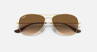 Ray-Ban Cockpit Polished Gold Frame/Light Brown Gradient Lens RB3362 001/51 59