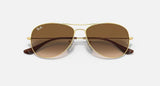 Ray-Ban Cockpit Polished Gold Frame/Light Brown Gradient Lens RB3362 001/51 59