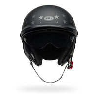 BELL Pit Boss Banner Matt Black/Red Jet/Half Helmet On-Road Street Motorcycle