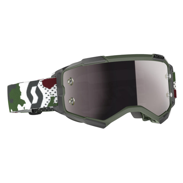 Scott Fury Goggle Dark Green/White Camo w/Silver Chrome Works Lens 51-2983