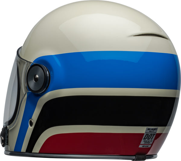 bell bullit full-face motorcycle helmet blue BELL Bullitt Street On-road Helmet Speedway Gloss Vintage White/Blue – Motor Sports Zone
