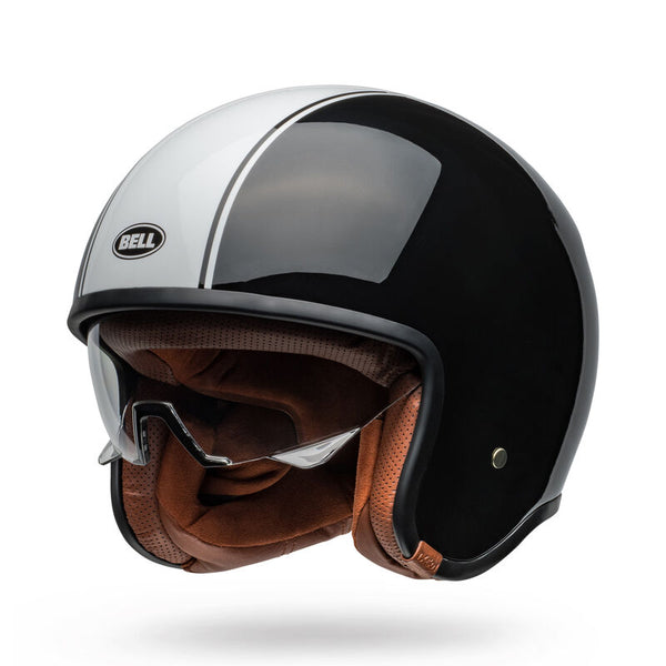 bell half helmet with visor BELL TX501 Jet/Half Helmet Rally Gloss Black/White – Motor Sports Zone