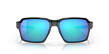 Oakley Parlay Sunglasses Steel Frame/ Prizm Sapphire Polarized Lens OO4143-0558