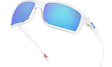 Oakley GIBSTON Sunglasses Polished Clear Frame/ Prizm Sapphire Lens