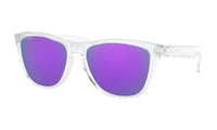 Oakley Frogskins Sunglasses Polished Clear Frame/ Prizm Violet Lens High Bridge Fit