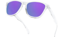 Oakley Frogskins Sunglasses Polished Clear Frame/ Prizm Violet Lens High Bridge Fit