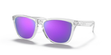 Oakley Frogskins Sunglasses Polished Clear Frame/ PRIZM Violet Lens Low Bridge Fit