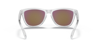 Oakley Frogskins Sunglasses Polished Clear Frame/ PRIZM Violet Lens Low Bridge Fit