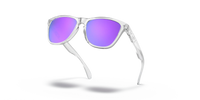 Oakley Frogskins Sunglasses Polished Clear Frame/ PRIZM Violet Lens Low Bridge Fit