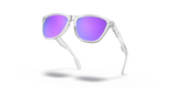 Oakley Frogskins Sunglasses Polished Clear Frame/ PRIZM Violet Lens Low Bridge Fit