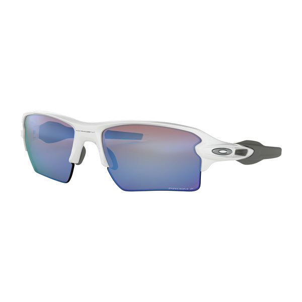 Oakley Flak 2.0 XL Sunglasses Polished White Frame/ Prizm Deep Water Polarized Lens