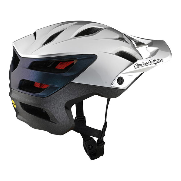 Troy Lee Designs A3 UNO Bicycle Helmet SILVER / ELECTRO
